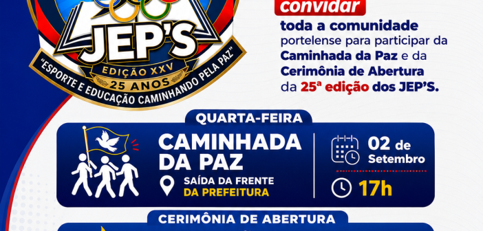 25ª edição dos JEP’S começa no dia 2 de setembro em Portel com Caminhada da Paz e cerimônia de abertura